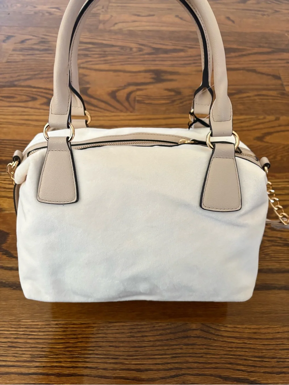 Juicy Couture Cream and Gold Embroidered Satchel